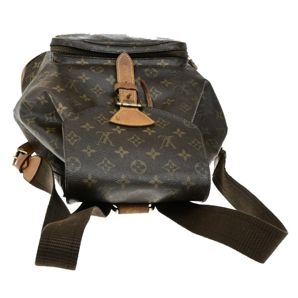 LOUIS VUITTON Montsouris GM Backpack Bag Monogram Leather Brown M51135 70ED741 - Picture 7 of 16